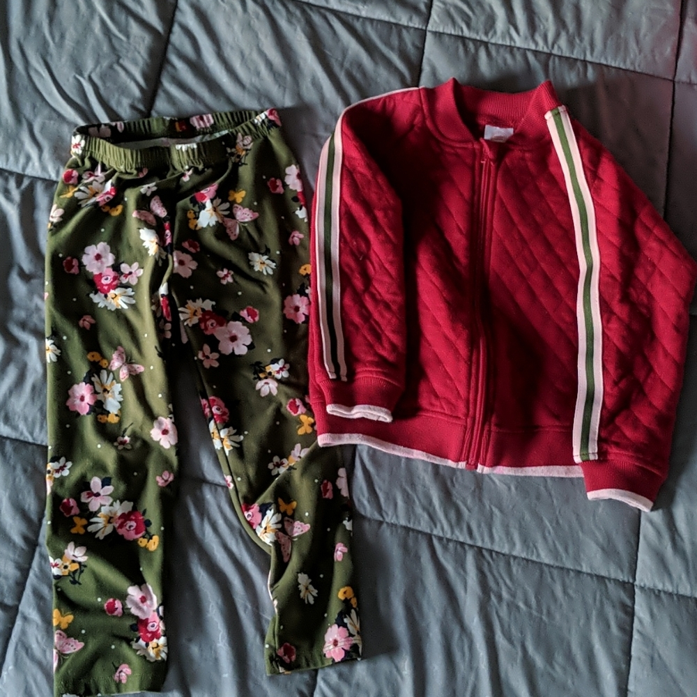 Girls 4t leggings and jacket set